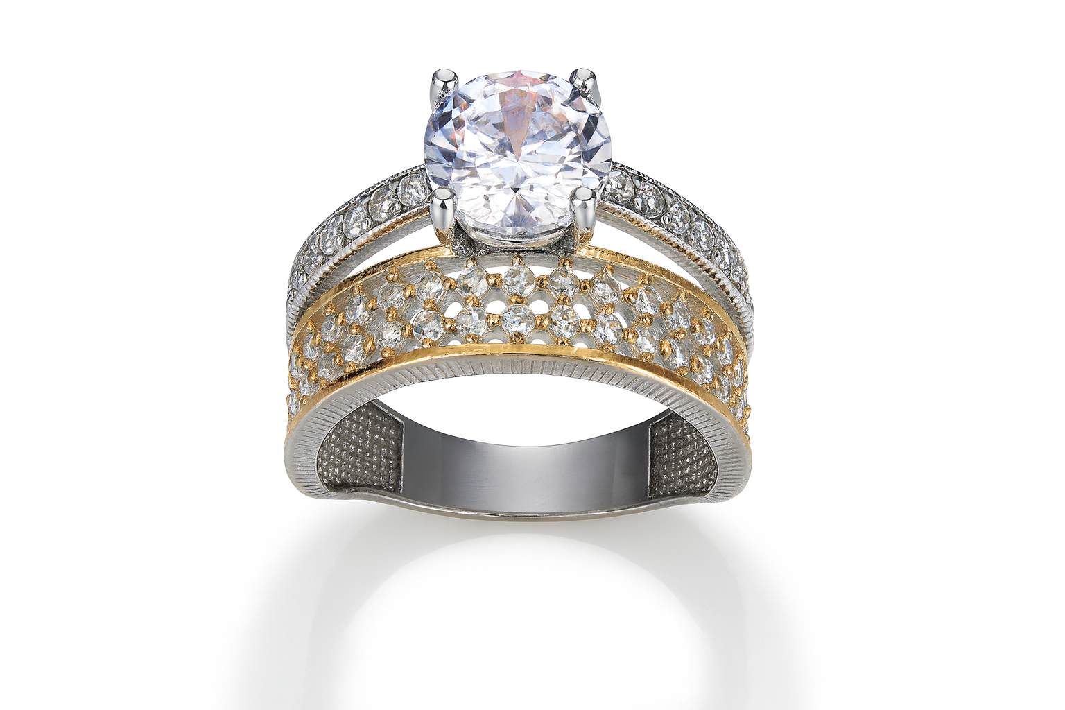 bijuterie elegantă din argint masiv 925 cu piatră zirconiu pentru femei, fotografie produs e-commerce