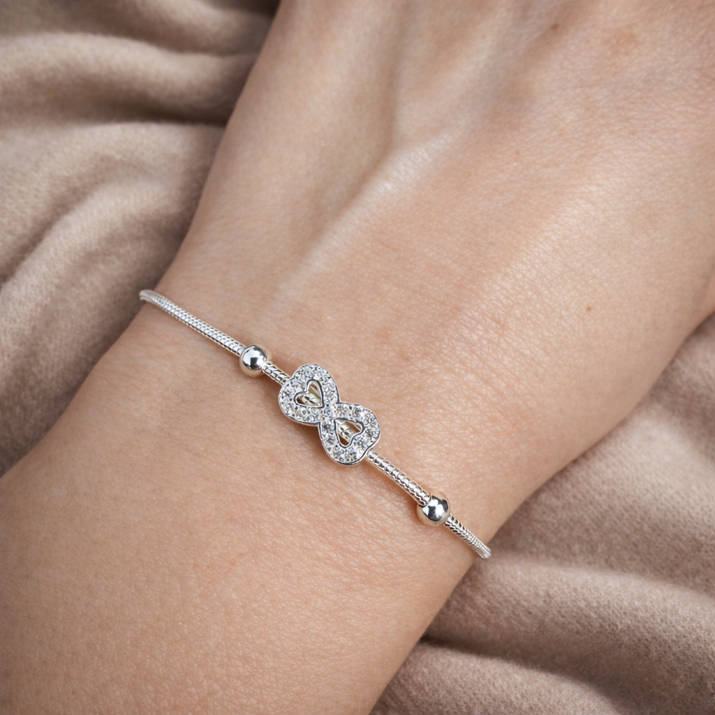 brățară argint 925 infinit, lungime ajustabilă, bijuterie fină cu simbol al eternității