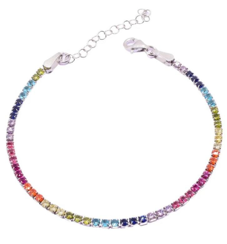 Bratara tenis din argint 925 Rainbow