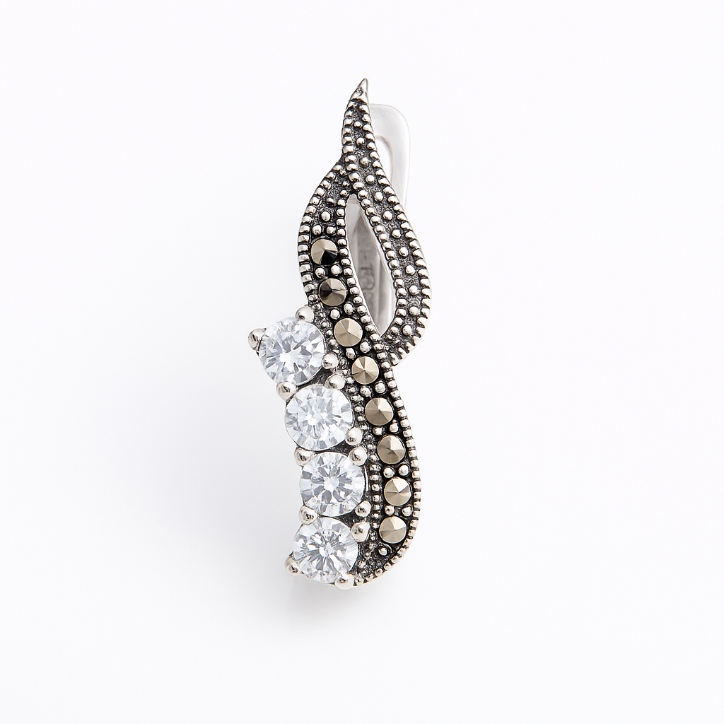 cercei argint 925 cadou pentru femei, cu pietre marcasite elegante