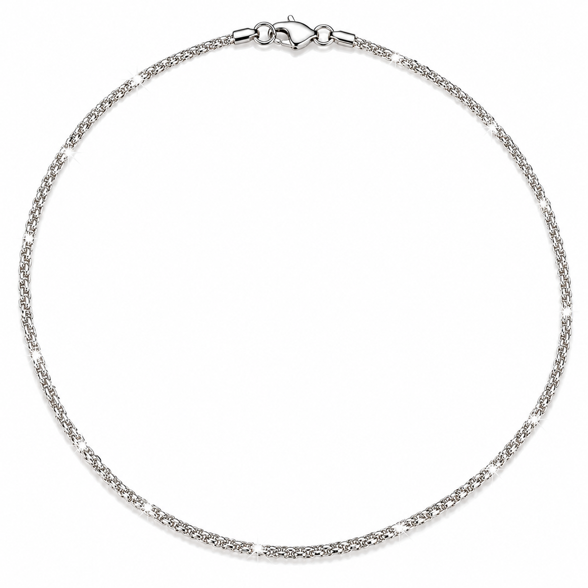 Lanț Damă din Argint 925 „Silver Starlight” – Model Fin cu Zale Sclipitoare, Efect Diamantat, 50 cm, 3,37 gr. LD94-50