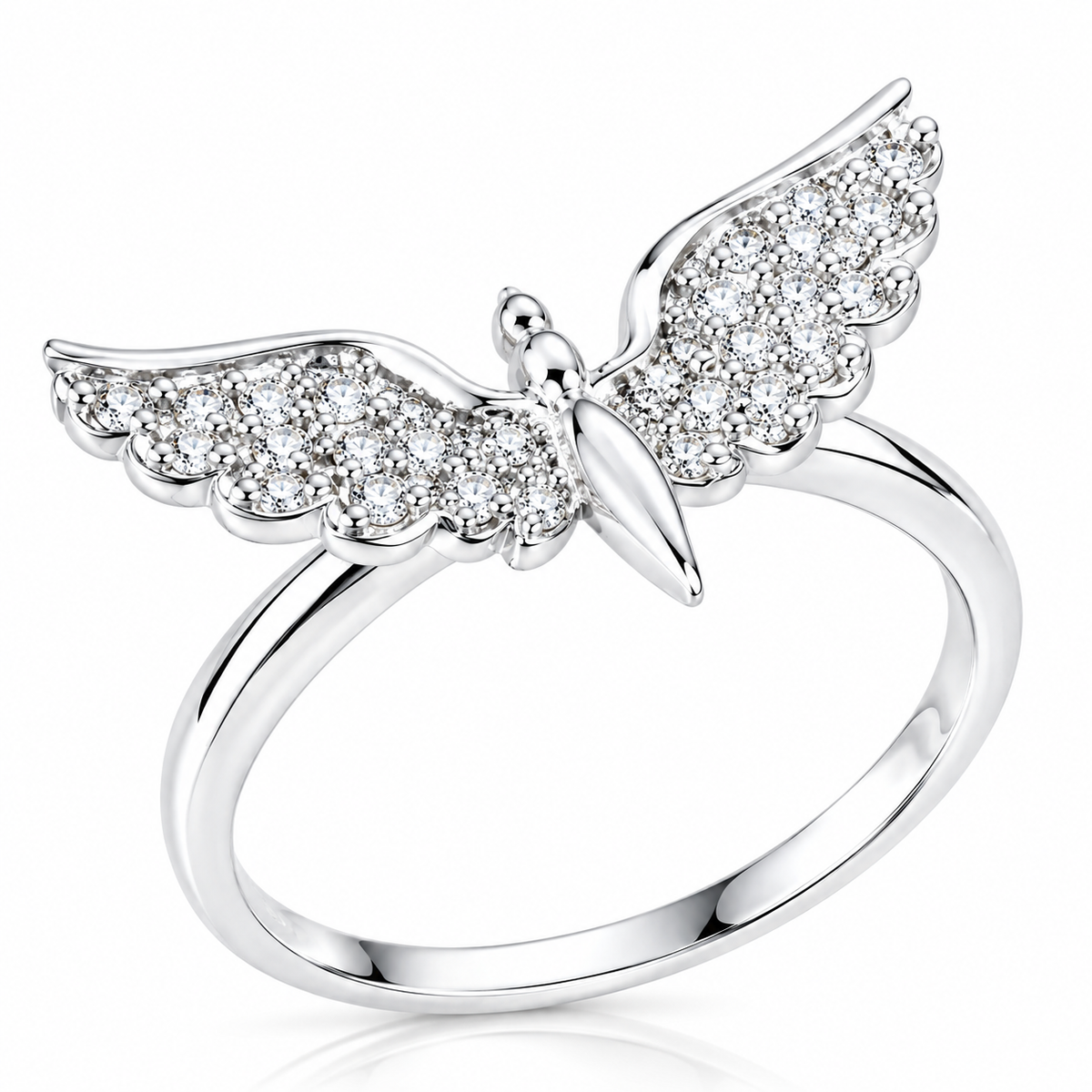 Inel Damă din Argint 925 „Angel Wings” – Aripi de Înger cu Pietre Strălucitoare, 2 cm. ID591