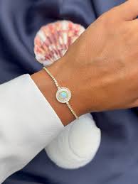 Bratara tenis din argint 925 cu opal Opalite