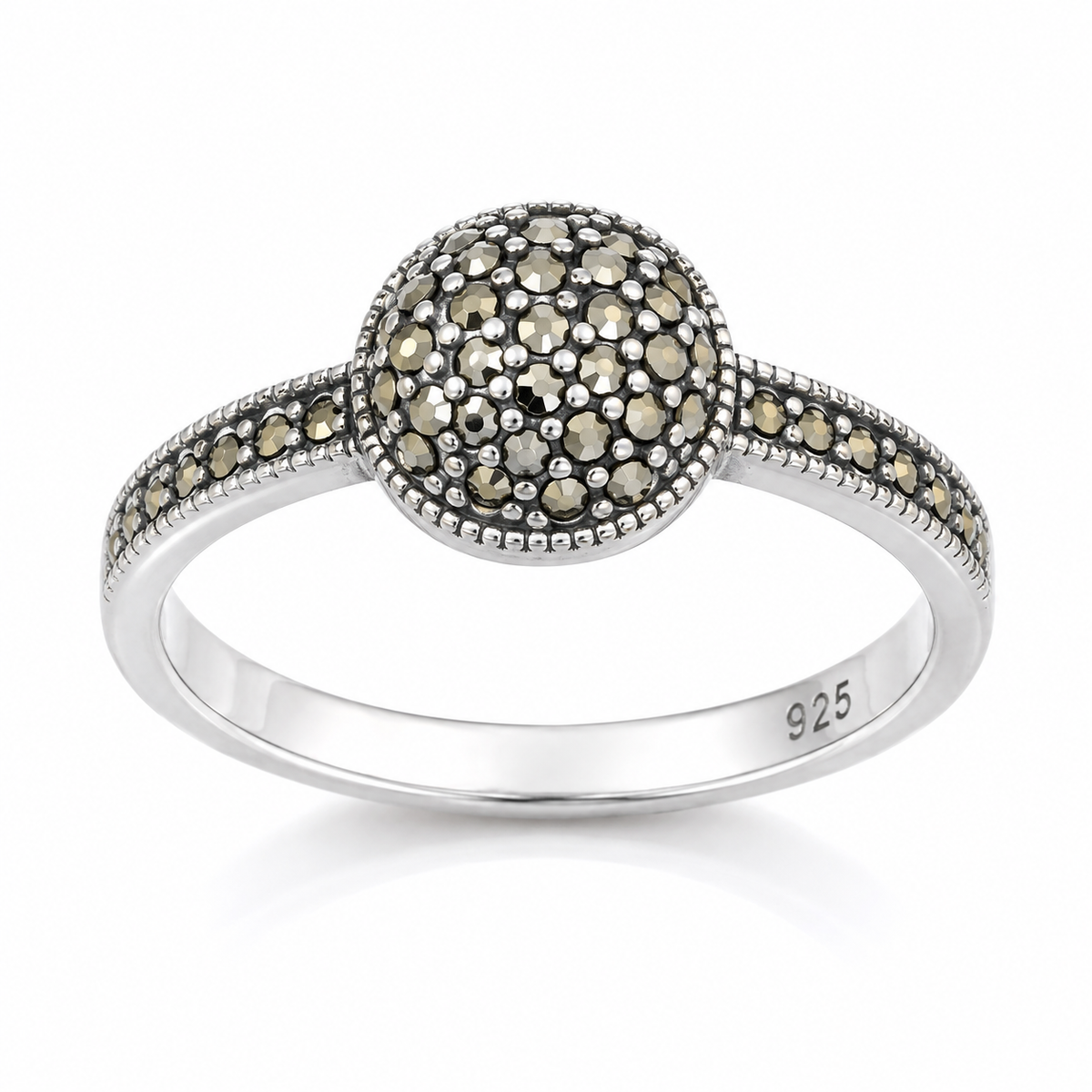 Inel din Argint 925 „Sfera Destinului” – Design Vintage cu Marcasite ID564