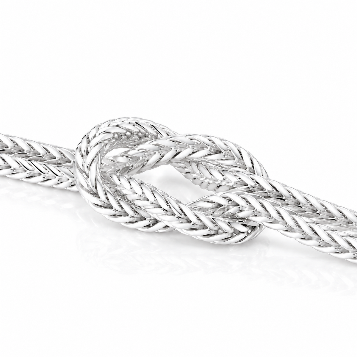Brățară Damă Argint 925 – Nodul Eternității, Model Împletit cu Două Fire, Silver Infinity Knot. BD481