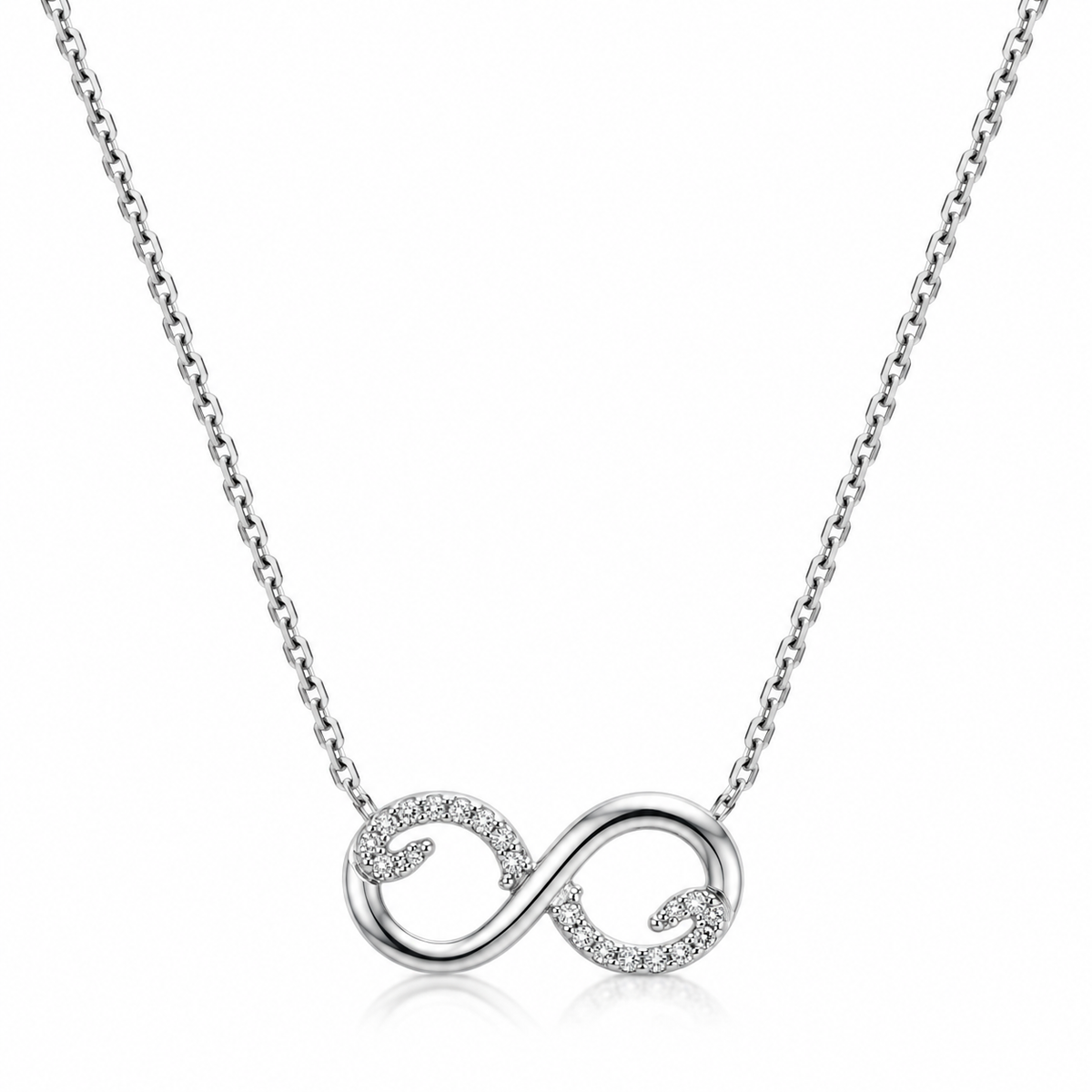 Colier Infinit Lumina Eternă din Argint 925 cu Zirconii – 41 + 5 cm. C230