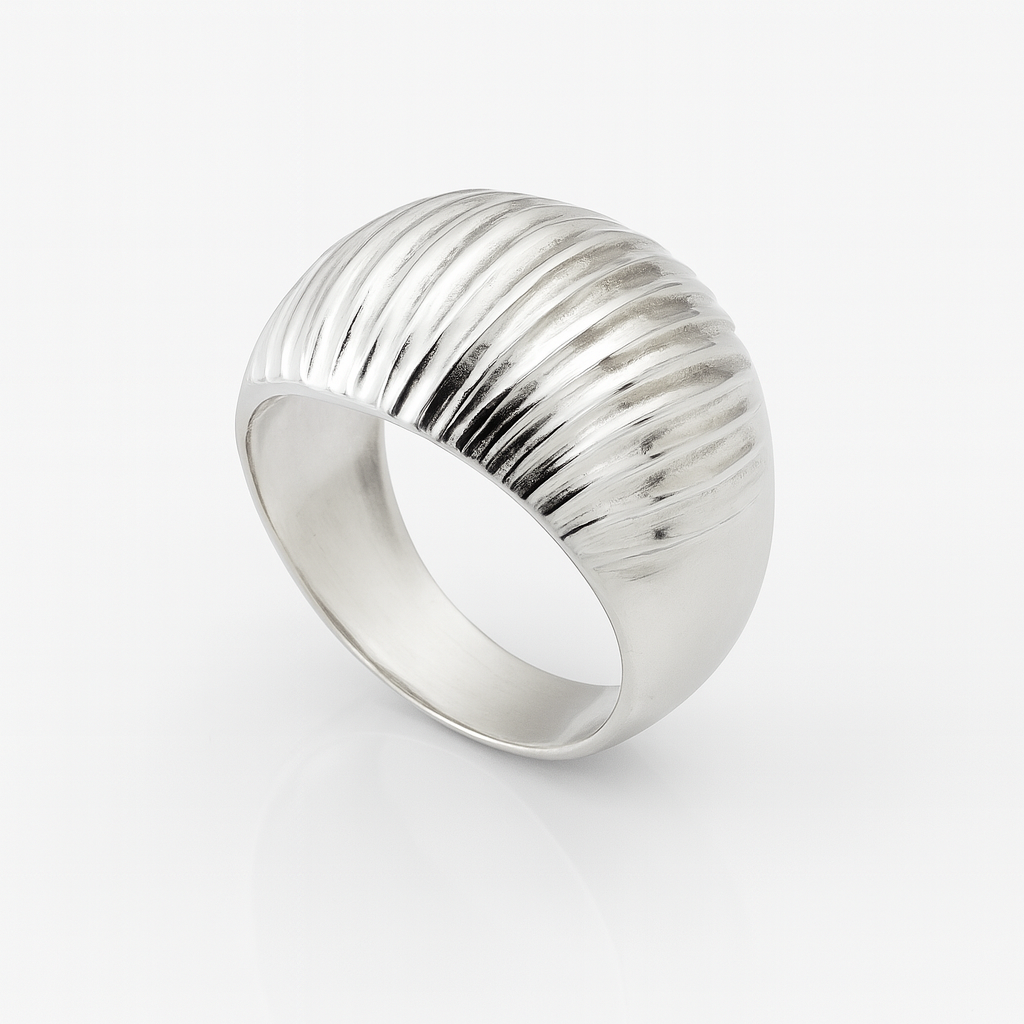 inel argint masiv cu dungi verticale, model unisex de lux, imagine optimizată SEO pentru magazin bijuterii online