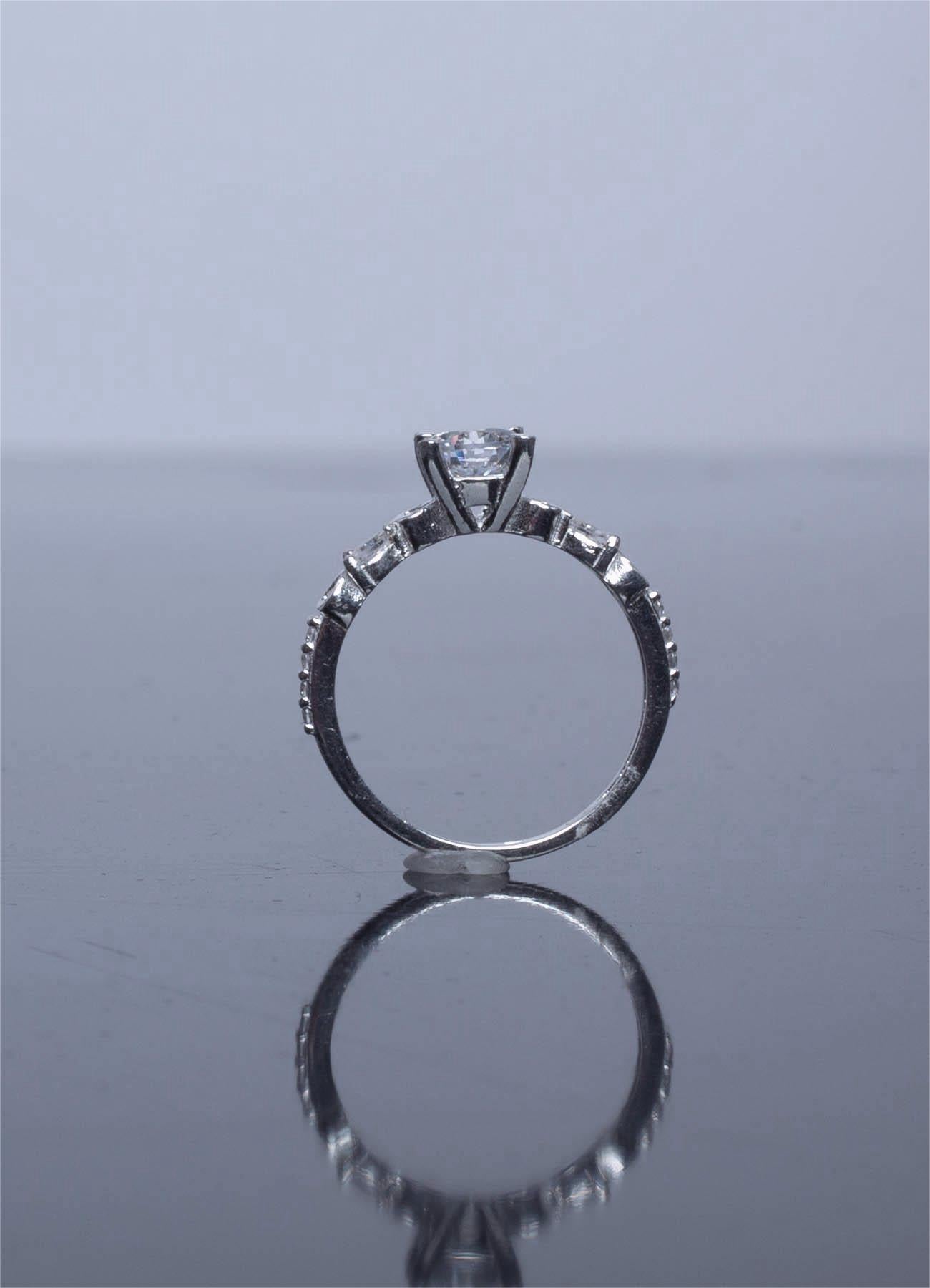 Inel de logodna din argint 925, model cu inimioare