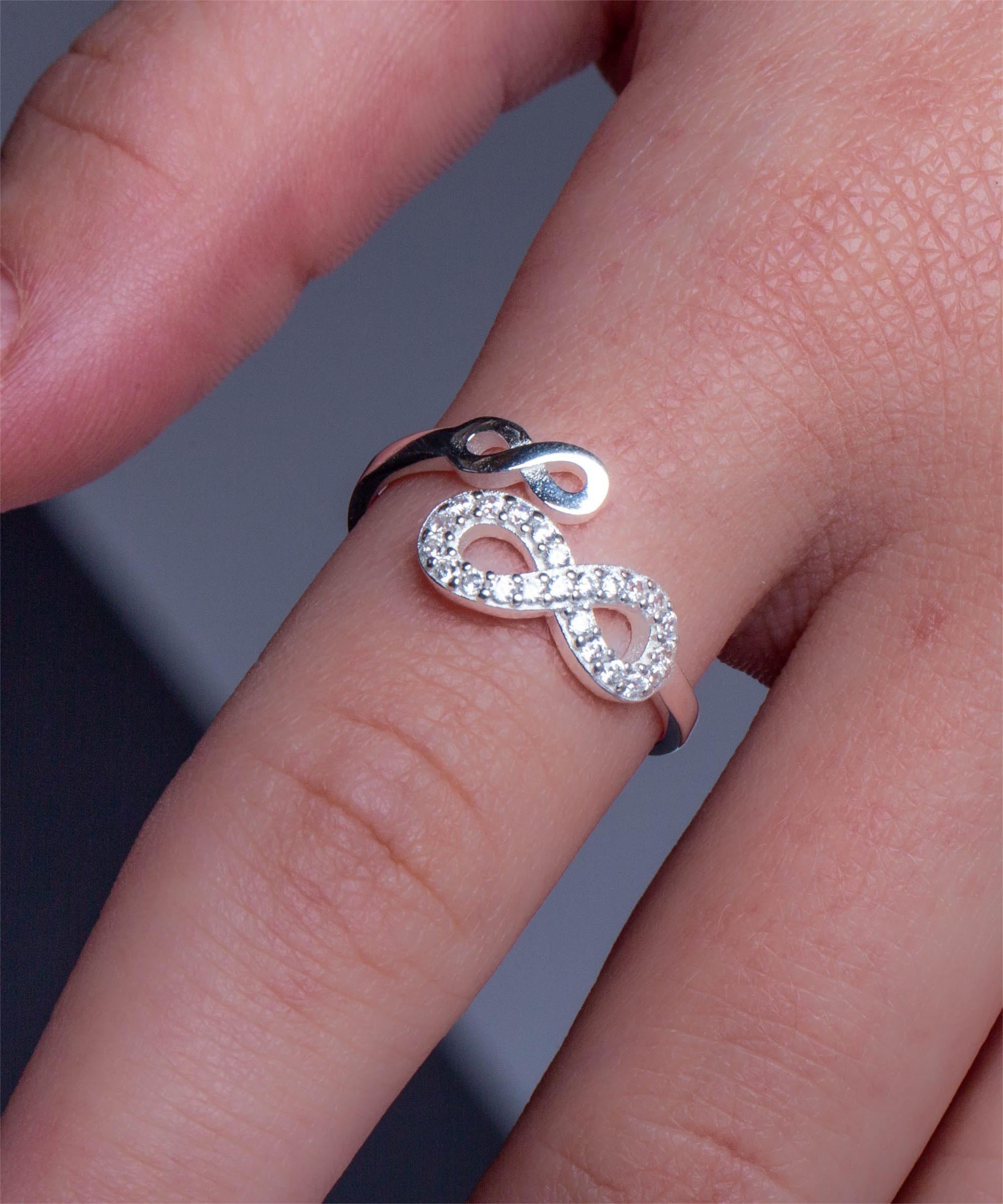 Inel reglabil din argint 925 Double Infinity