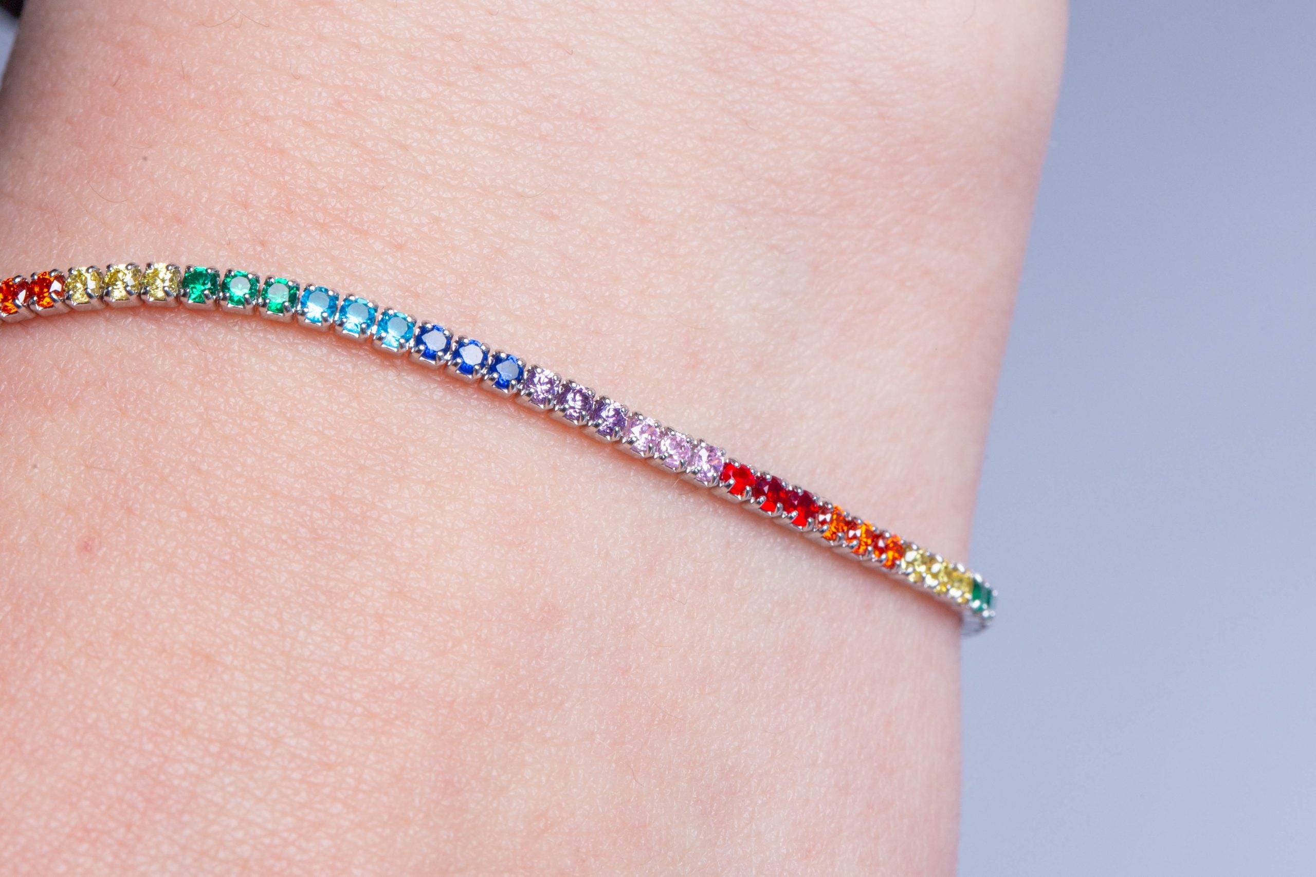 Bratara tenis din argint 925 Rainbow