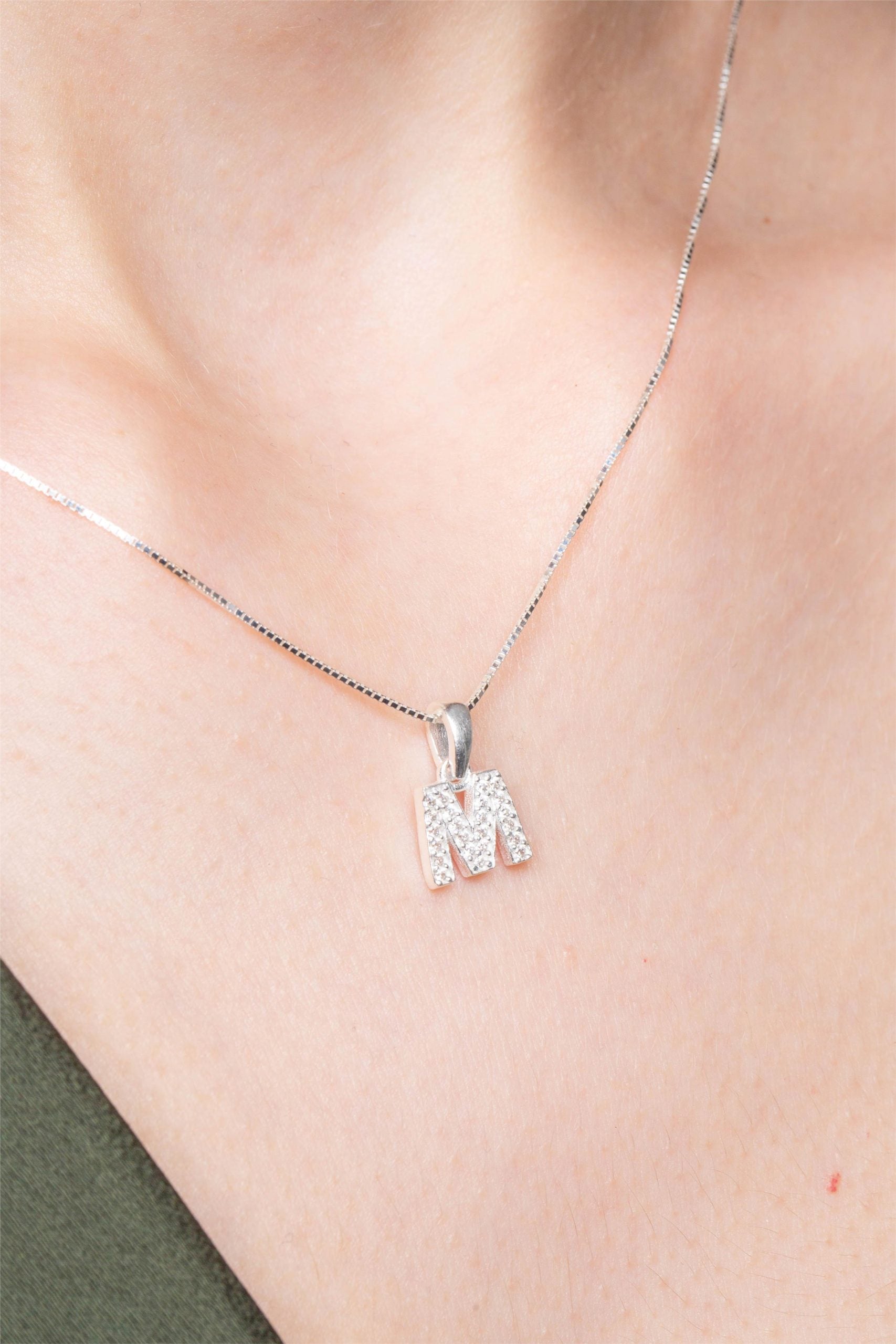 Colier din argint 925 cu initiala M