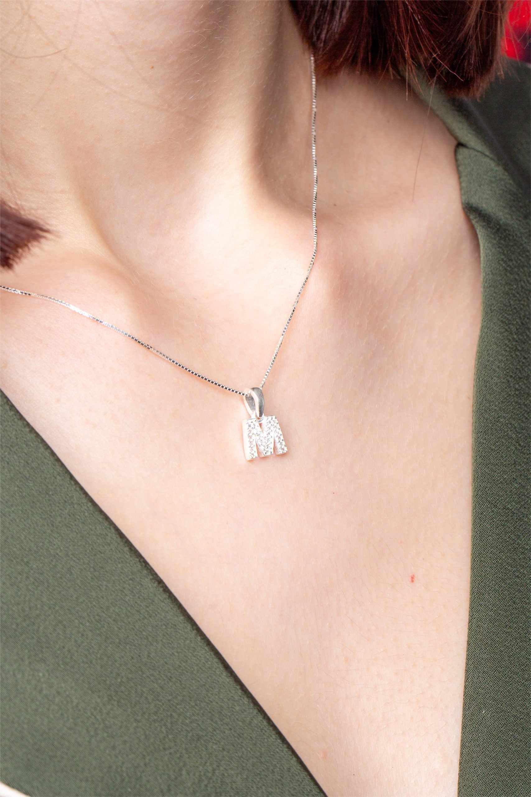 Colier din argint 925 cu initiala M