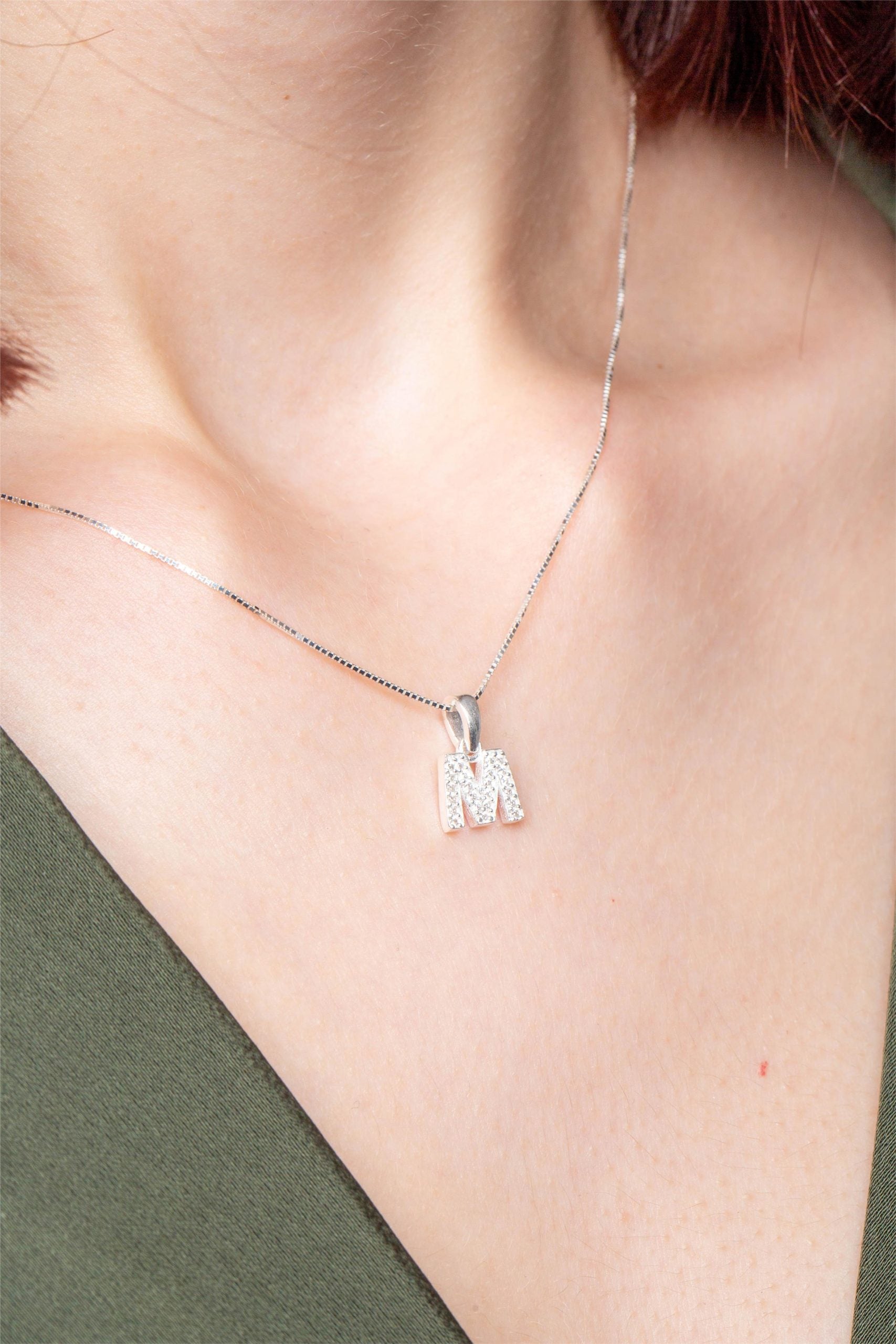 Colier din argint 925 cu initiala M