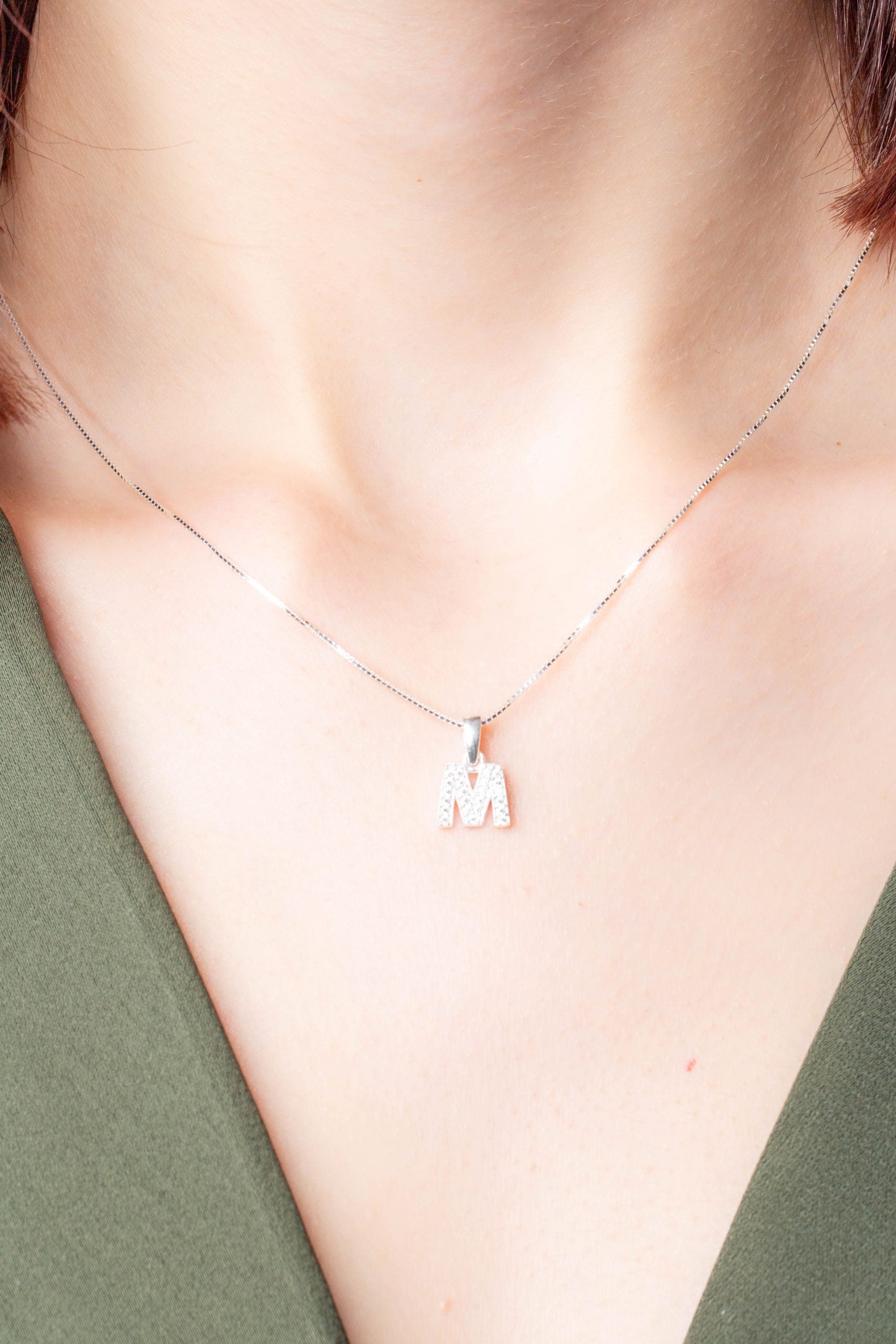 Colier din argint 925 cu initiala M